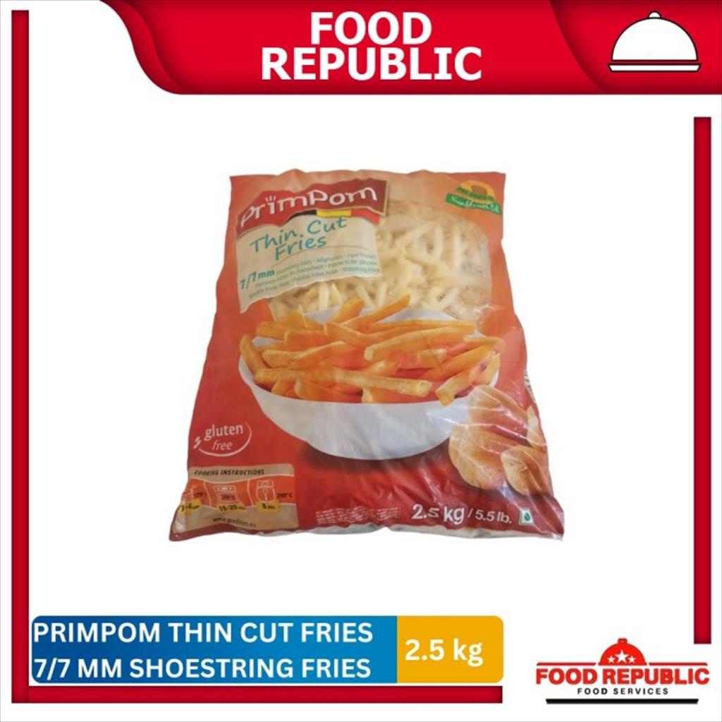 

Primpom Kentang Goreng Thin Cut Fries 7/7 mm Shoestring Fries 2,5 Kg