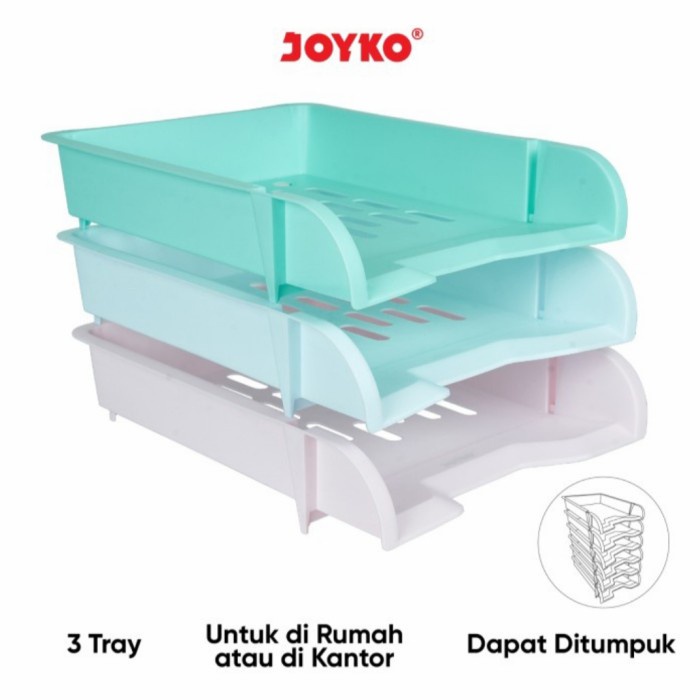 

JOYKO Document Tray Plastik Wadah Dokumen 3 Tingkat DT-900-3T