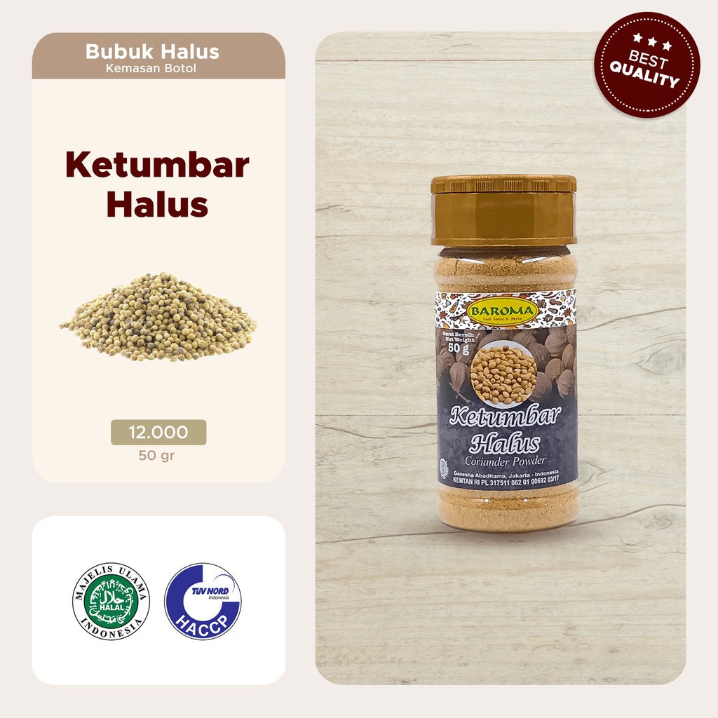 

Ketumbar Halus / Coriander Powder 50g - Baroma Bumbu Rempah -