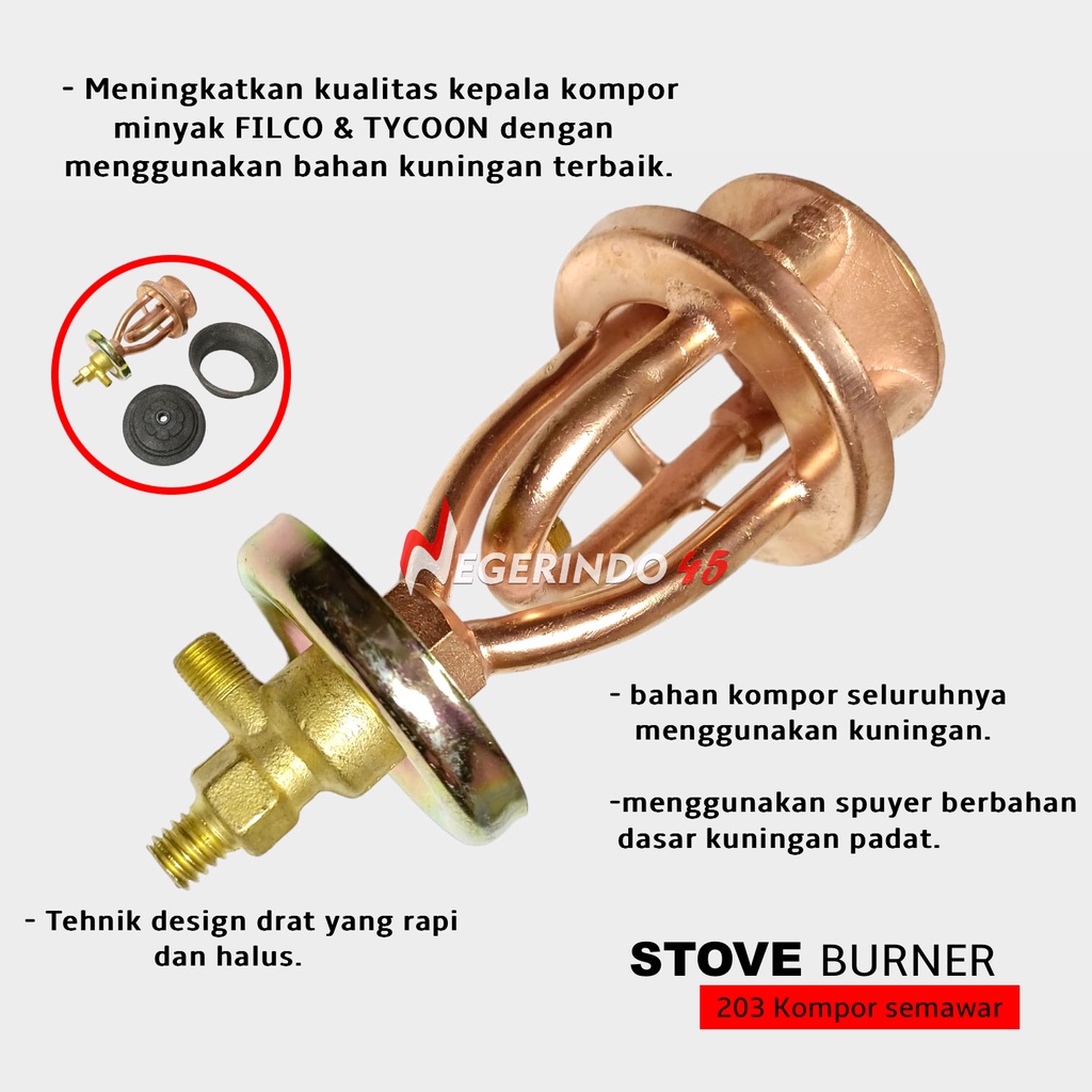 KEPALA KOMPOR MINYAK 203 RHINO / TYCOON / FILCO KEPALA KOMPOR 203 SEMAWAR MINYAK