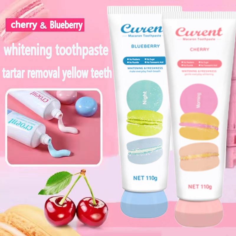 CROENT Pasta Gigi Macaron Korea Memutihkan Gigi / Cherry Blueberry Lime Peach Whitening Toothpaste