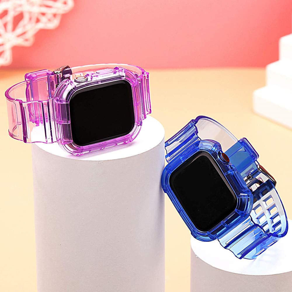 HOT DEALS TRANSPARENT CASE STRAP FOR SMART WATCH T500 T55 T500 PLUS IWATCH HW22 W26 IWO 46MM 45MM