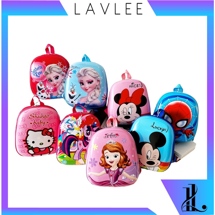 LAVLEE T6038 Tas Ransel Anak   / Tas Telur Motif Karakter / Tas Anak Bentuk Cangkang Telur