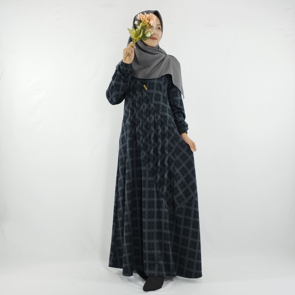 Gamis June 16529 | Gamis Adem Terbaru Bahan Kaos Casandra Lebaran 2024 | Gamis Elegan