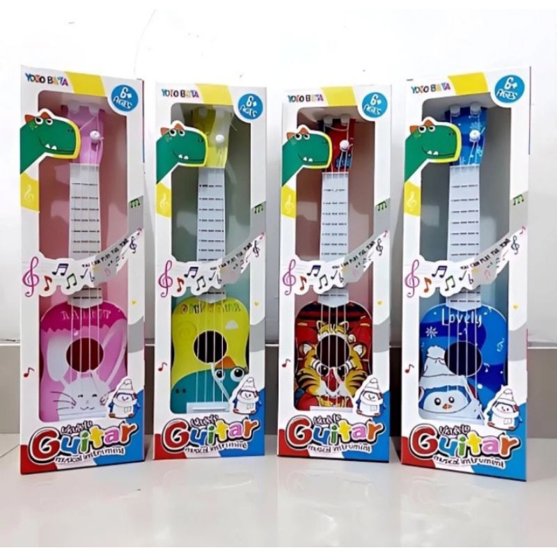 Mainan anak gitar Karakter ye 25 Anak 4 Senar Murah Edukasi Gitar Musik - Gitar Cowok Perempuan Cewe