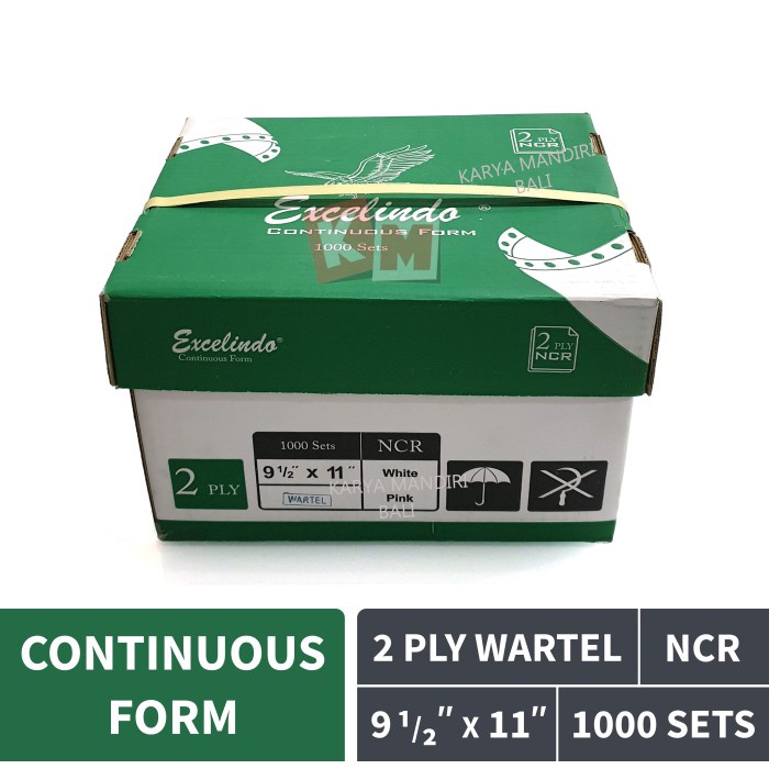 

Kertas Continuous Form 2 Ply Wartel Bagi 4 NCR Excelindo 9 1/2 x 11 K2