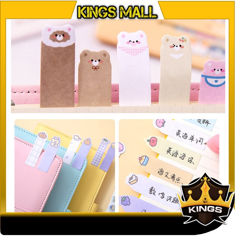 

KINGS - S6155 Memo Sticky Motif Karakter / Penanda Buku Stationery Memo Pad / Sticky Notes Mini 8 in 1 / Notes Kertas Tempel Cute