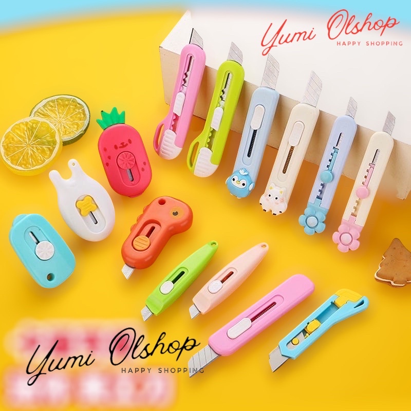 

(DELIN) Pisau Cutter Mini Lucu/ Mini Cutter Pemotong Kertas Mini Portable/ Cutter Awan Unboxing Paket/ Cutter Mini Awan