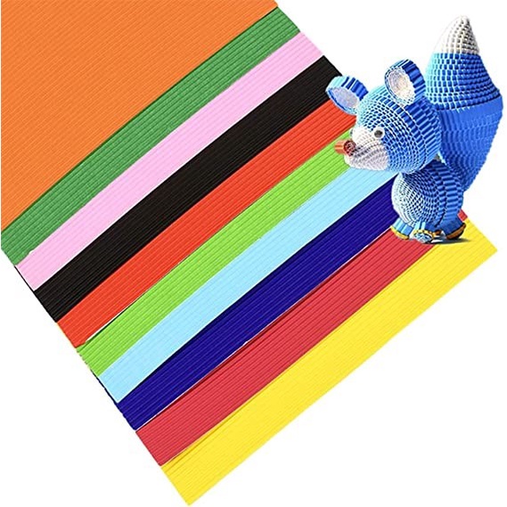 

(HASANS PARTY)[10 Lembar] Kertas Bergelombang Warna / Kertas Diy Kerajinan Tangan / Corrugated A4 Plain Mix