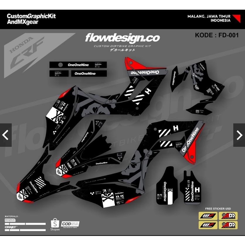 DECAL CRF 150 L SUPERMOTO / DECAL CRF 150 L / DECAL FULL BODY CUSTOM DESIGN SUPER PREMIUM DECAL DTRA