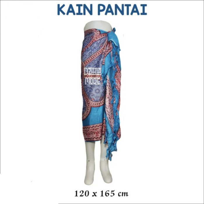 ✨Girya.Syo✨ - Kain Batik Lilit Rok Pantai Sarung Bali Modern Jumbo Premium - Biru, 120 cm x 165 cm