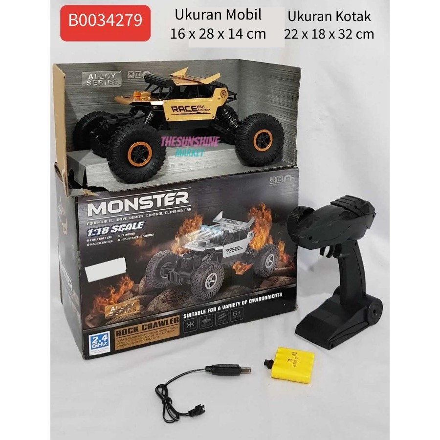 Thesunshine Market - Mainan Mobil Remote Control RC Rock Crawler Monster 4x4 OFFROAD 4WD
