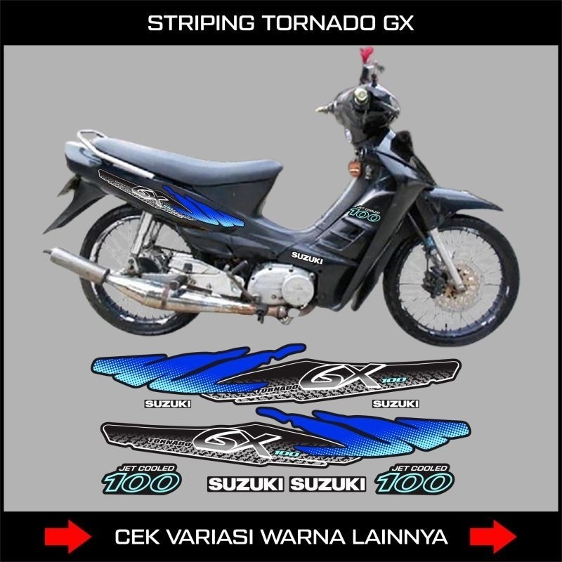 Striping Suzuki Tornado GX 100 Tahun 1997 - 2004 / Sticker Motor Tornado 100 Gx / Decal Stiker Torna