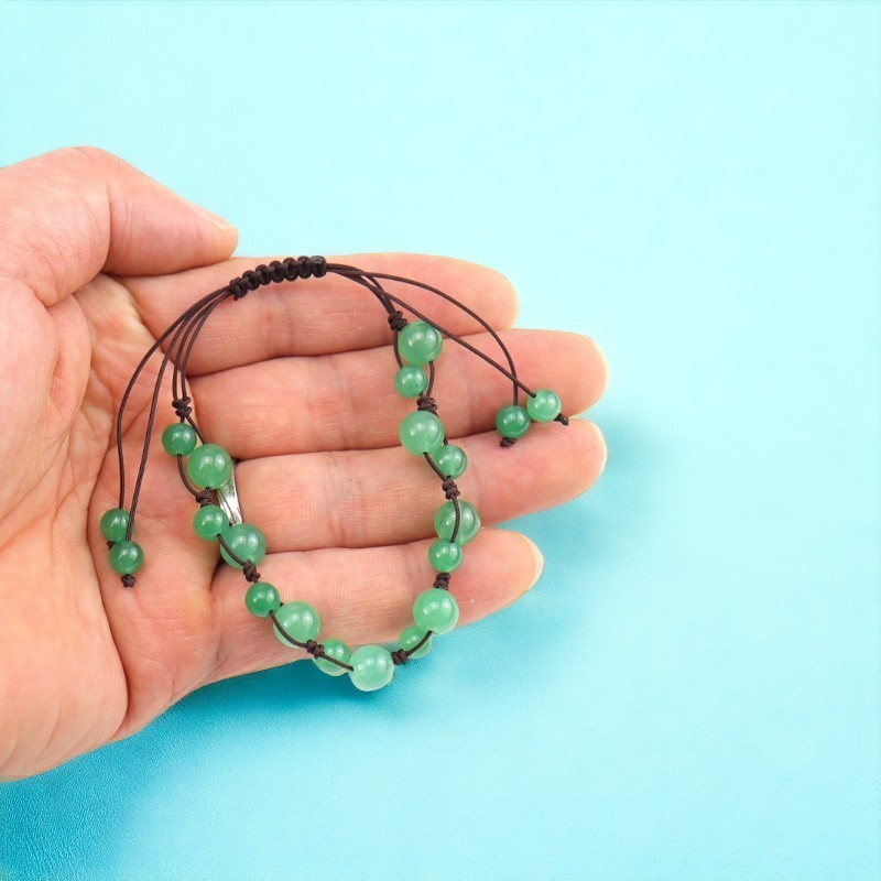 Gelang Handmade Rajarta Kaki Tangan Kenyamanan Batu Giok Aventurine Hijau Muda