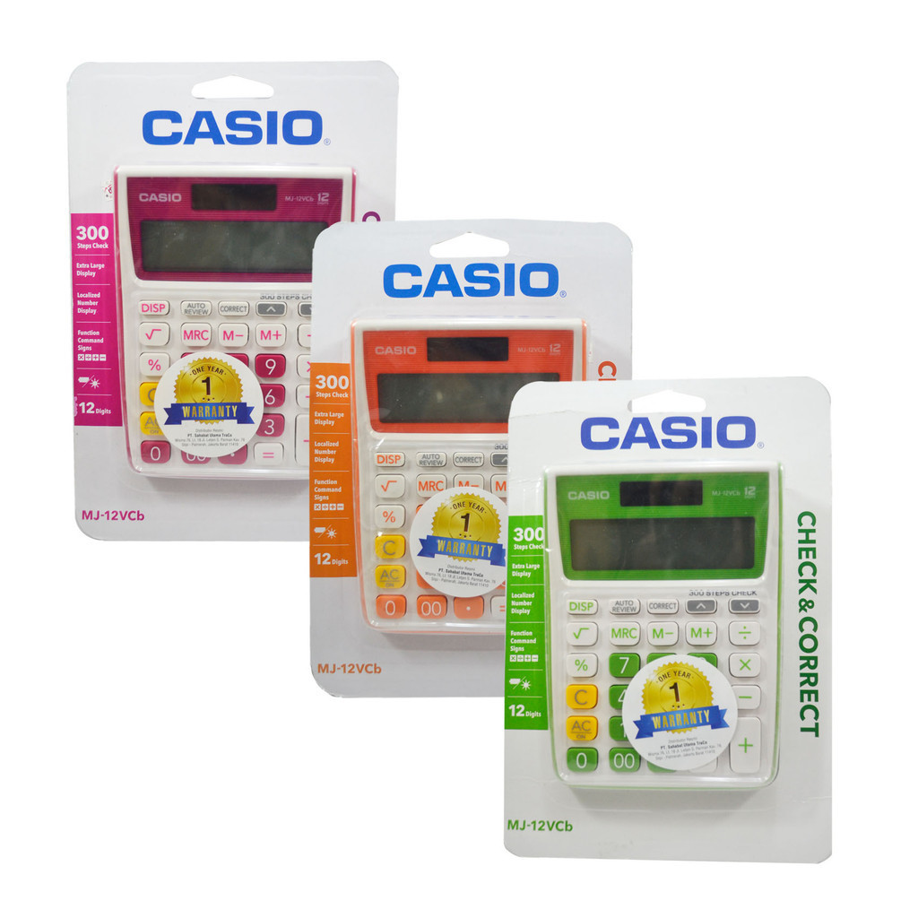 

Kalkulator Casio MJ-12VCB Desktop Calculator Original Check & Correct 12 Digit