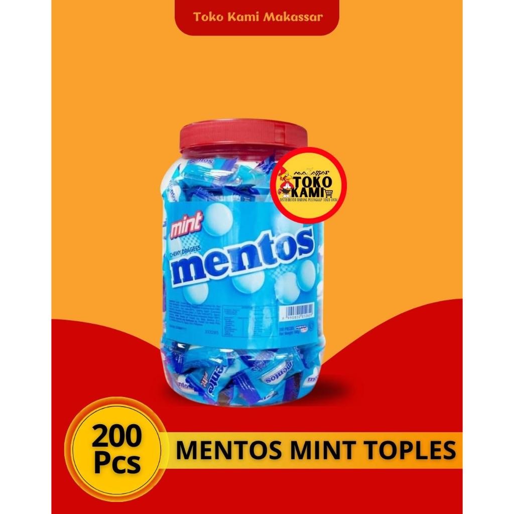 

MENTOS JAR Permen Mentos Mint 1 toples x 200pcs