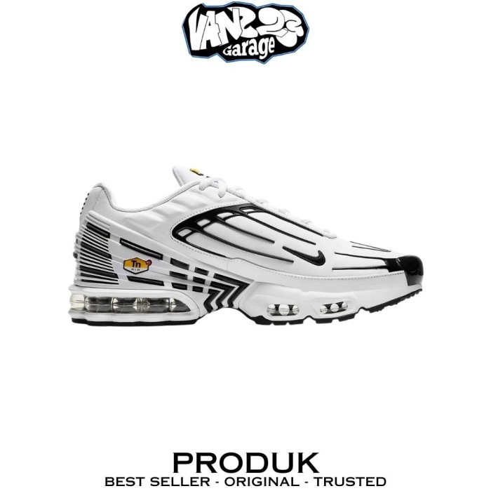 Sepatu Sneakers Nike Tn Air Max Plus 3 White Black 100% Original BNIB