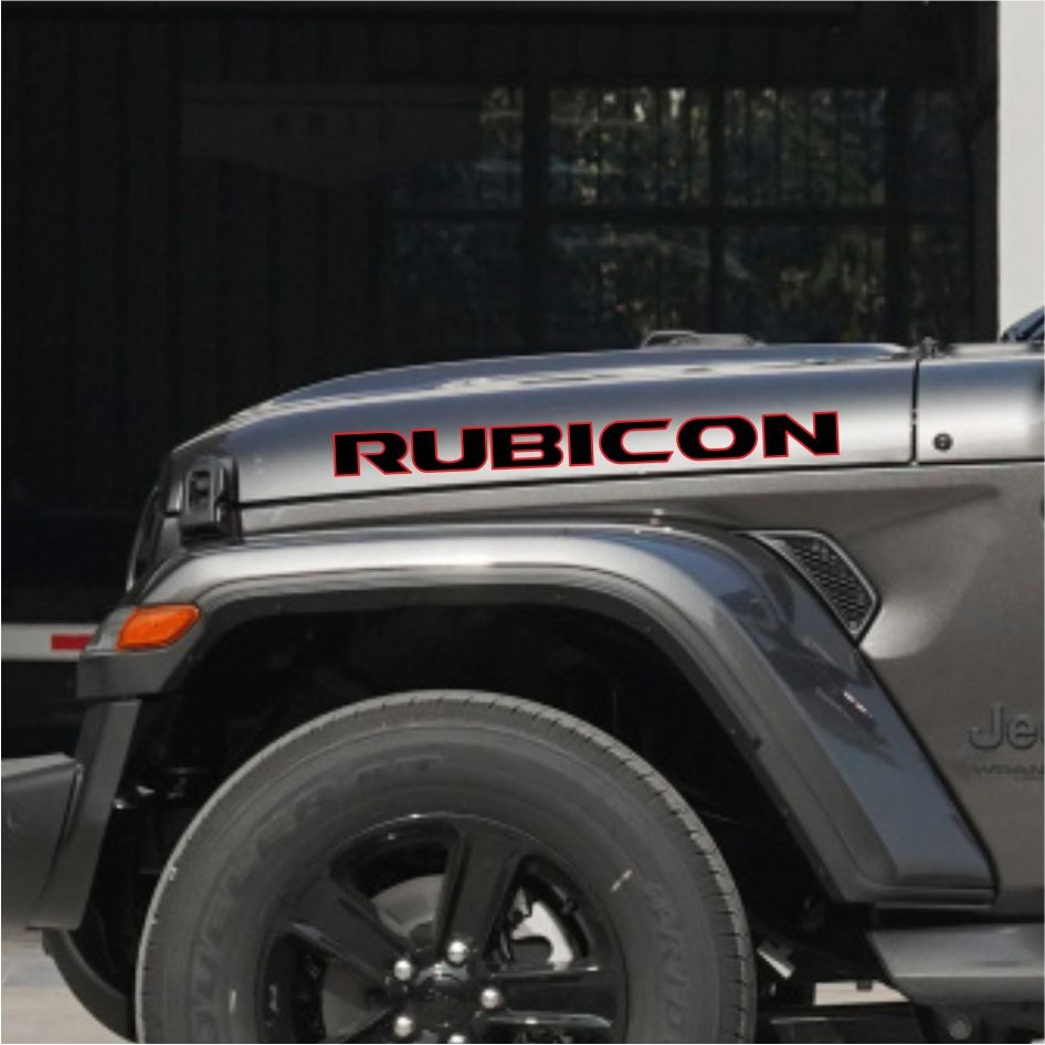 2 Pcs Engine Cover Side Hood Sticker Rubicon Unlimited Reflective Vinyl Decal For Jeep Wrangler JK J