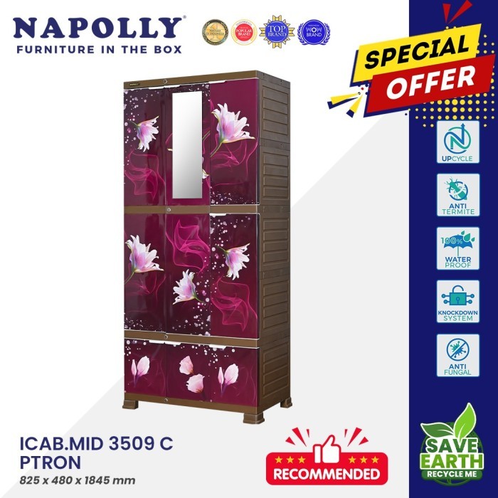 Napolly Lemari Gantungan + Cermin + Drawer + 3 Tower PTRON