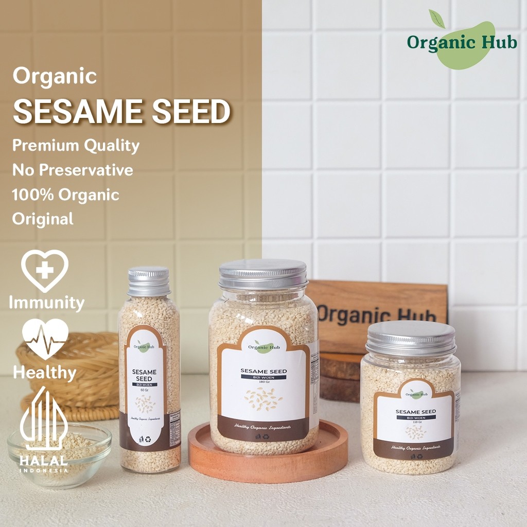 

Organic Hub Biji Wijen Sangrai Roasted Sesame seed Biji Wijen Putih Bumbu Masak Hiasan Makanan