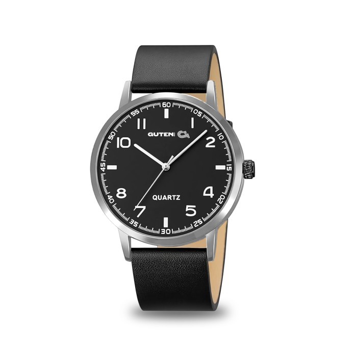 ✨E.SYO✨ - TERLARIS Guteninc - Jam tangan pria Walton Watch - BLACK-CHOCO