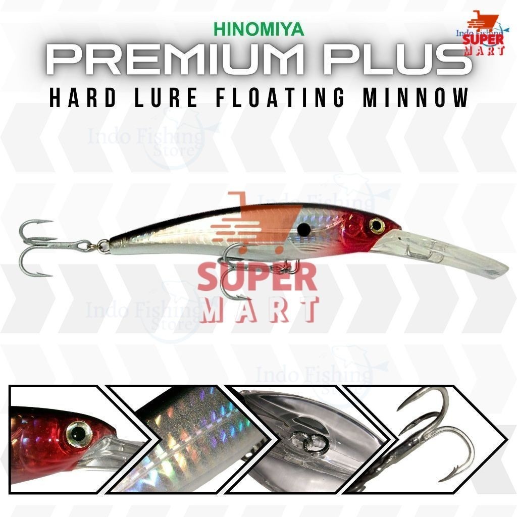 Supermart Surabaya Umpan Pancing Casting Trolling HINOMIYA Premium Plus 9046 Minnow 12cm-32gr / 14cm