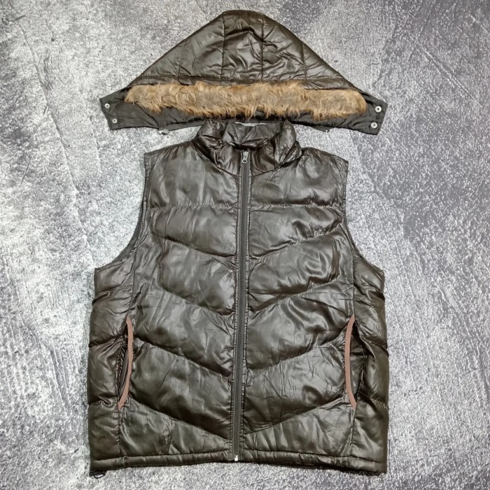 Vest rompi pria tebal gelembung FRESCO hoodie bisa dilepas murah size XL