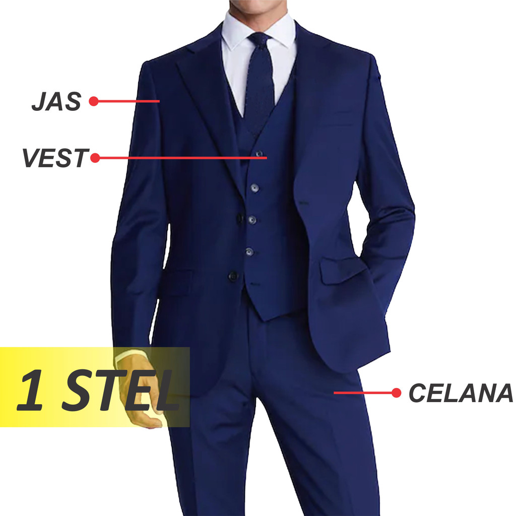 DAYRAVEN - Setelan Jas Vest Celana Formal Premium Original Semi Casual Pria Blazer Slim Fit