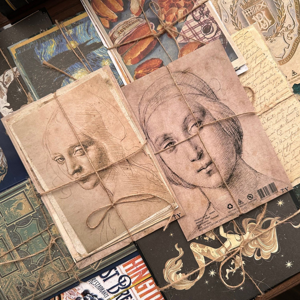 

15Pcs Scrapbook Paper Vintage Journaling Scrapbooking Supplies Craft Kits for Junk Journal Planners Aesthetic Room Decor Wall