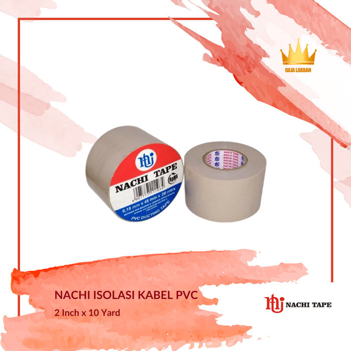 

SALE 1 Lusin - Isolasi Kabel Duct Tape Isolasi Kabel PVC Nachi/ 48mm x 10 yard - Cream TERBARU