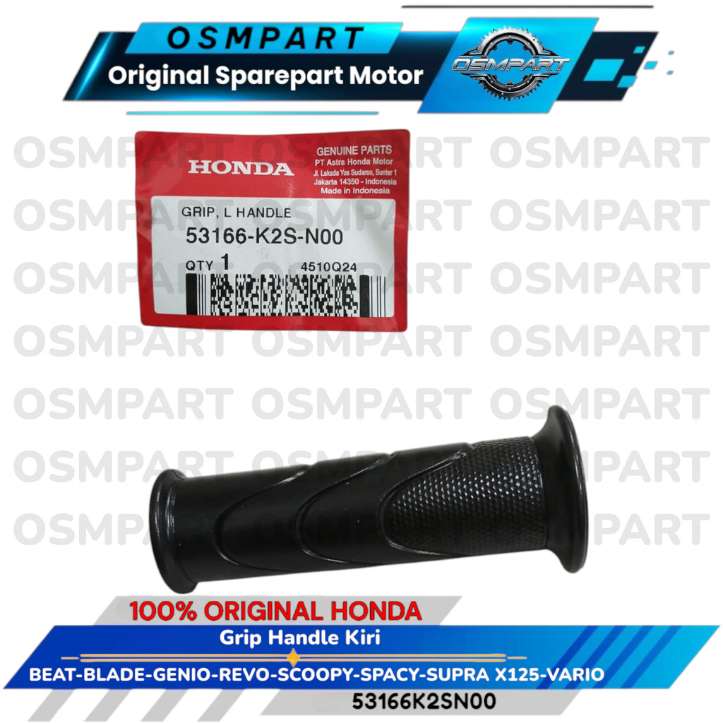 HANDGRIP HAND GRIP KIRI BEAT SCOOPY VARIO GENIO REVO SPACY SUPRA X 125 HONDA 53166K2SN00 ORIGINAL