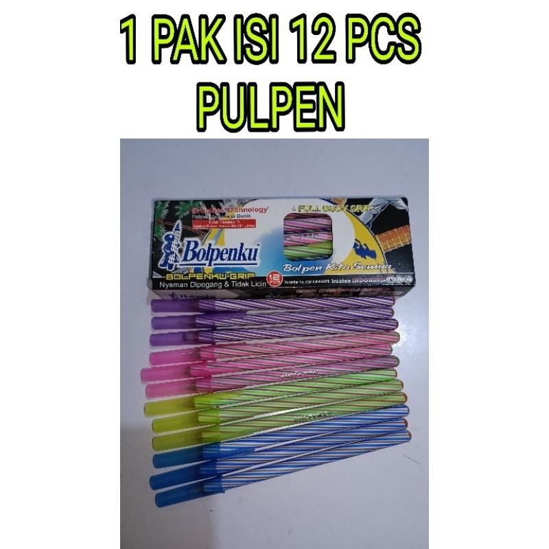 

1 PAK ISI 12 PCS Pulpen Pen Lilin Murah Satuan Dropless Technology pulpen murah