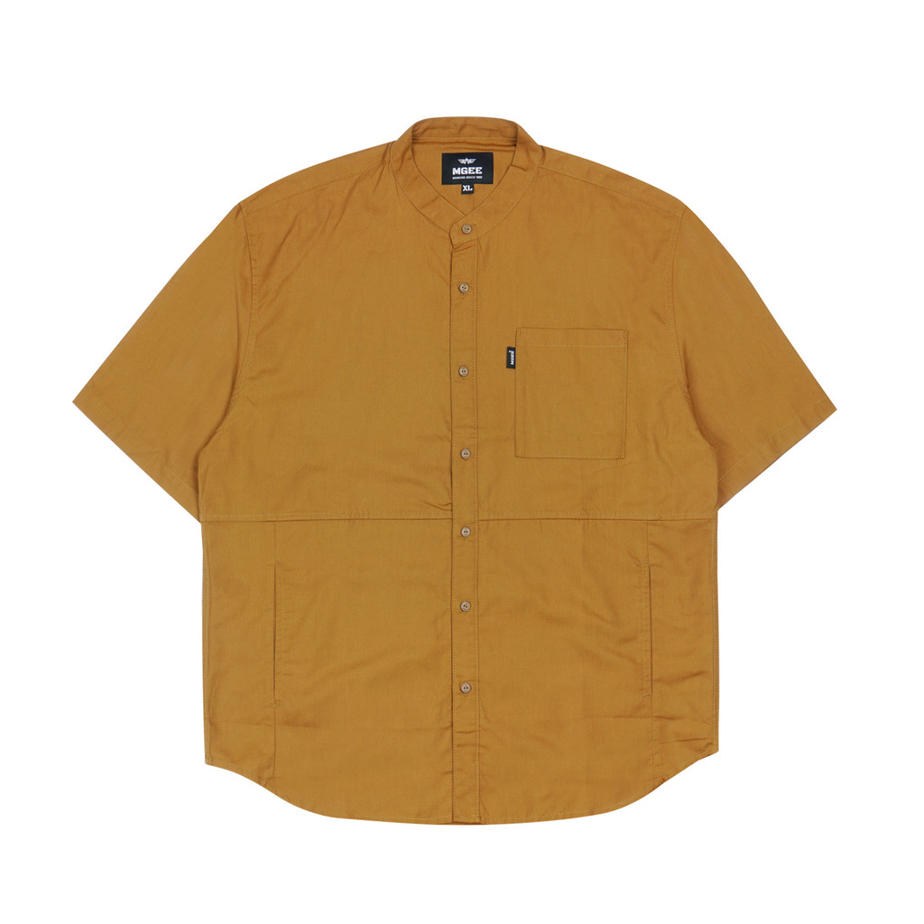 MGee Baju Kemeja Pria Shanghai Koko OVERSIZE Ahmir C003 Mustard