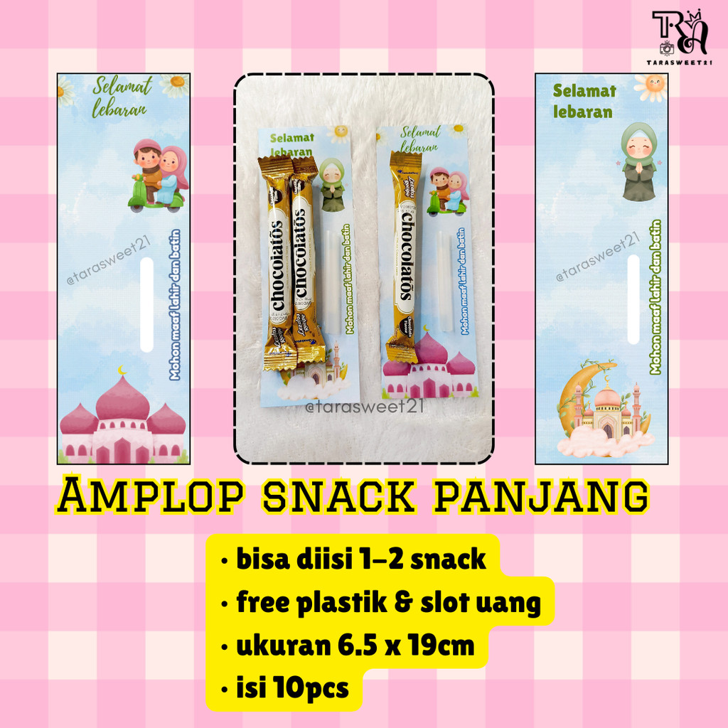 

(TR21) PAKET 10 PCS AMPLOP + SNACK LEBARAN 2025 UNTUK SNACK DAN UANG