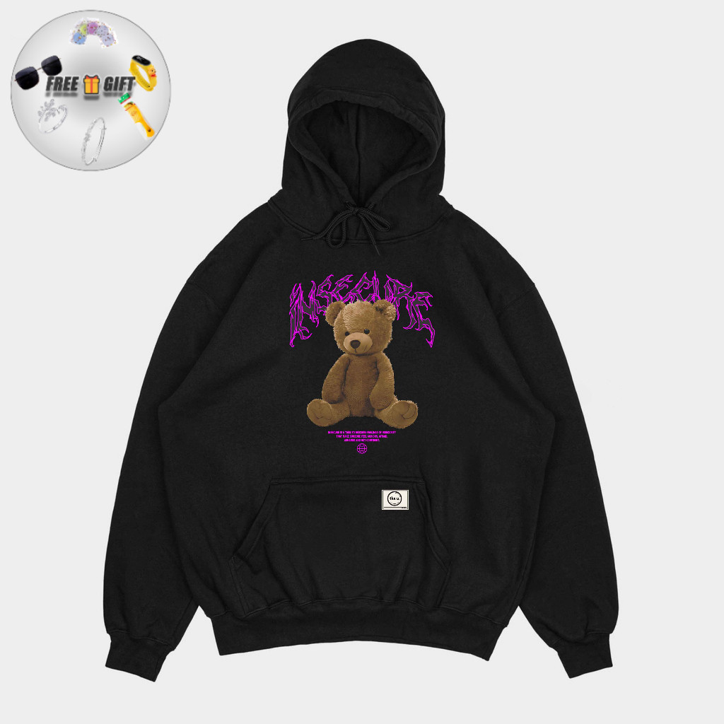 [free gift] Hoodie Jumper Teddy Insecure black or darkgrey unisex cotton fleece hoodie costum