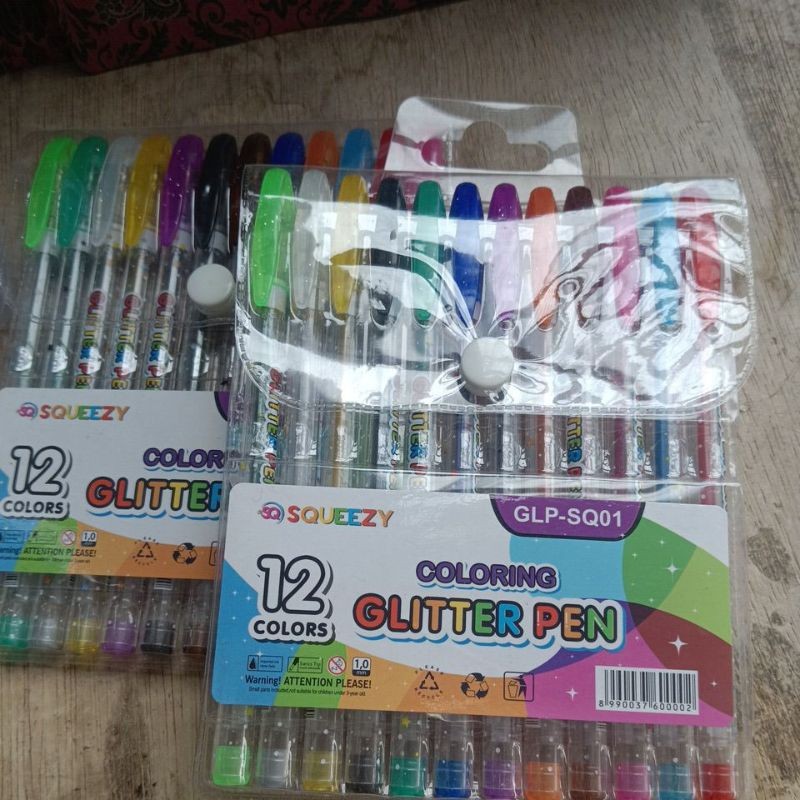 

(1 pack) Pena glitter 12 warna