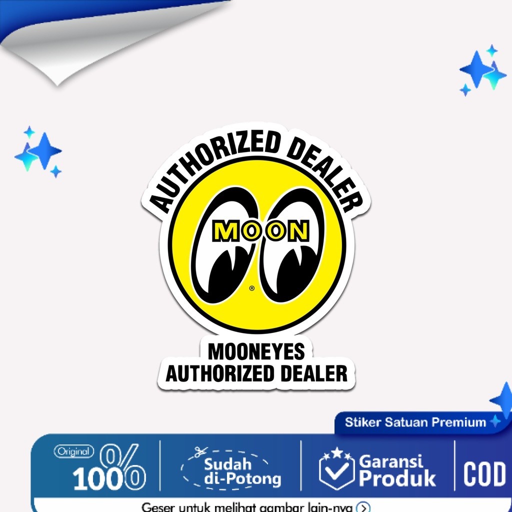 

Stiker Mooneyes Sponsor Motor Vinyl Laminasi Glossy Sticker Cutting