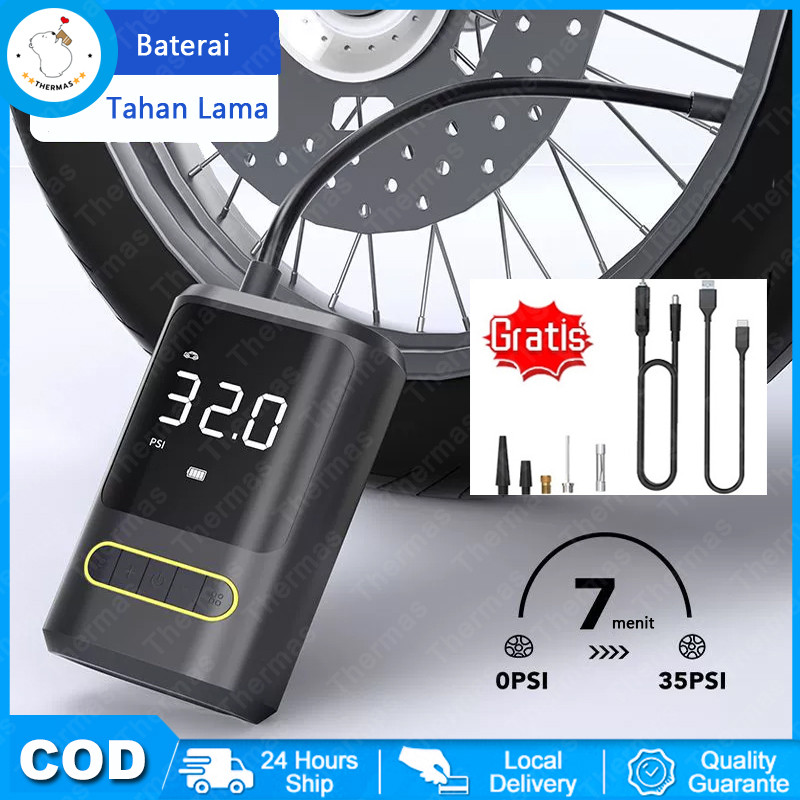 Thermas Pompa Inflator Mobil Genggam Pompa Inflator Ban Kendaraan Listrik Mobil Inflator Ban Mobil d