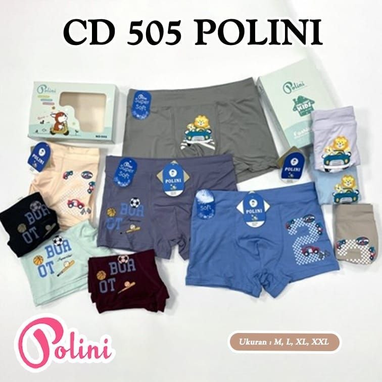 CD Boxer Anak Cowok Polini 505 / 506 /507  (1 BOX ISI 3) Super Soft Premium Boxer - RajSeM