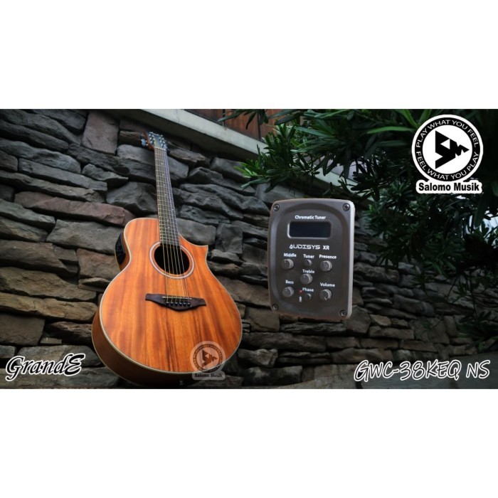Gitar Akustik Acoustic Elektrik Electric Grande GWC-38KEQ NS - Paket Basic