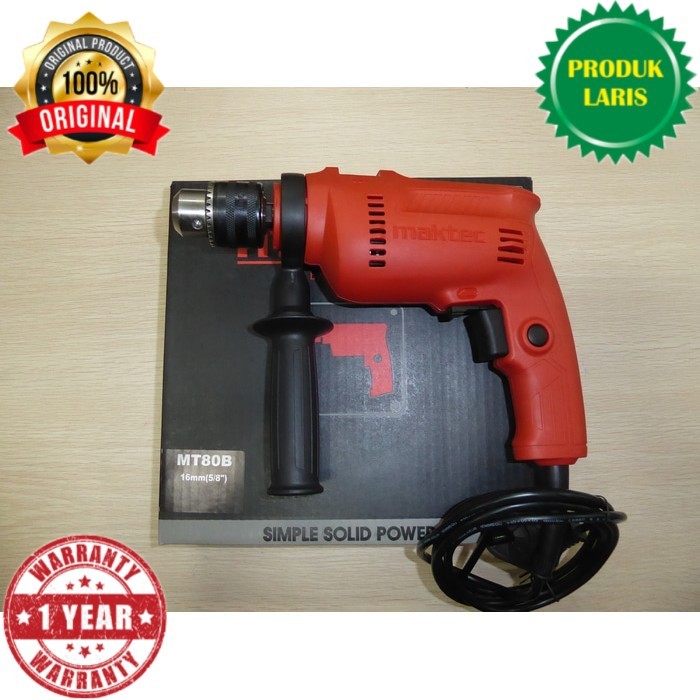 Mesin Bor Tembok 16Mm Mt80B Bolak Impact Normal Hammer Maktec Dari Balik Second Gsb Original) Beton 