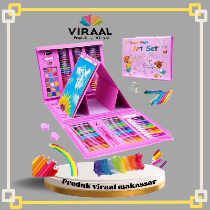 

Makassar produk viraal Set crayon anak pensil warna anak 208 Crayon pensil warna Art Seni Pensil lukis kado ulang tahun kado anak super mega Att set 208Kanvas