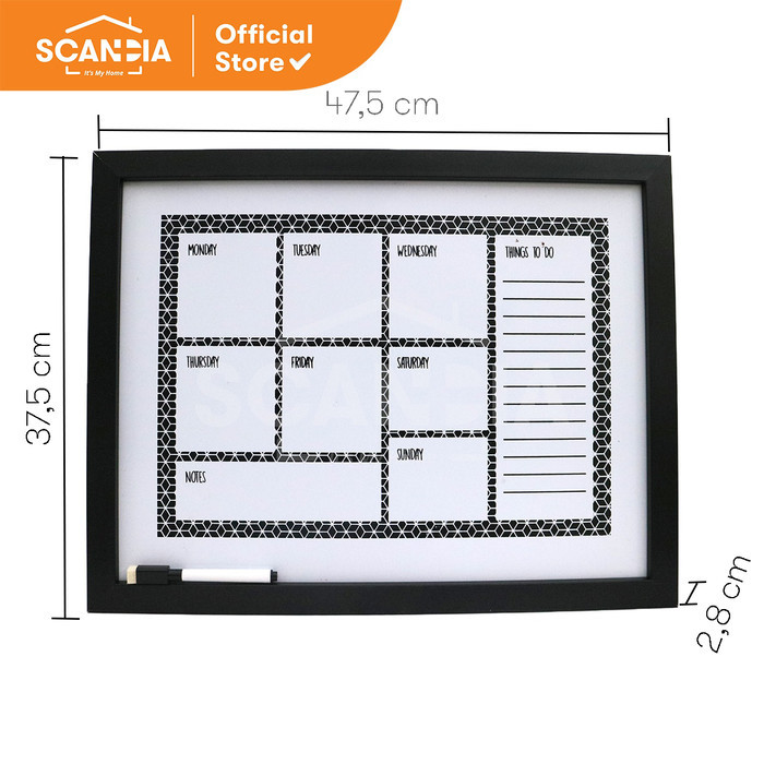 

SCANDIA Papan Tulis Note Board With Marker 37.5x47.5x2.8 Cm