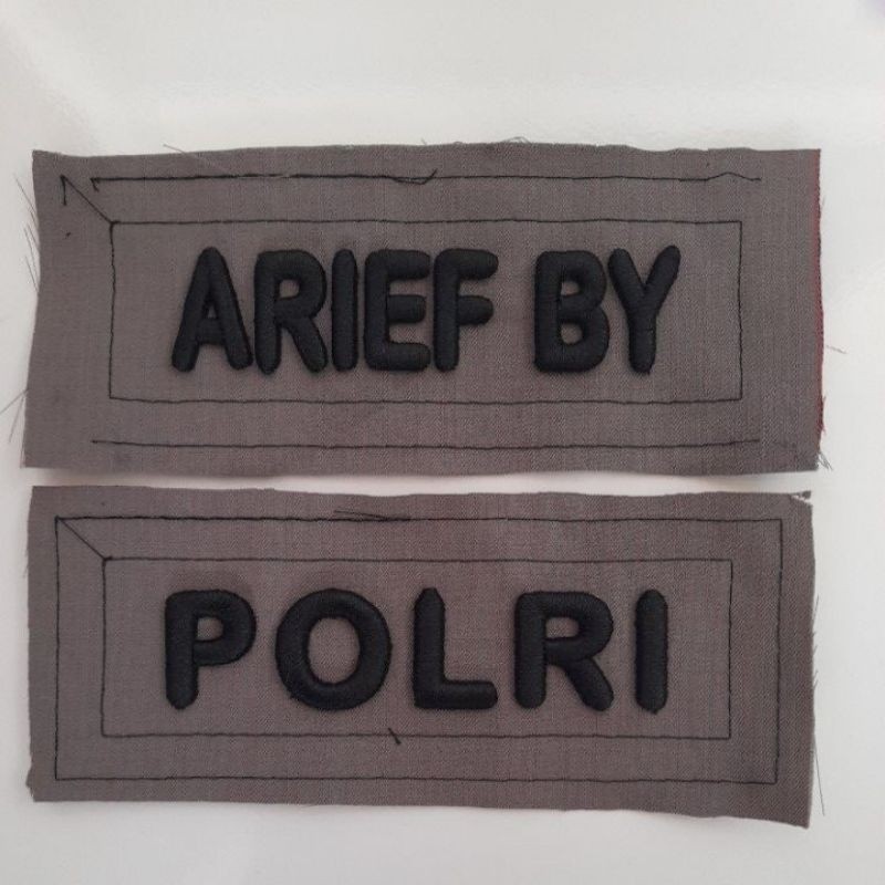 Bordir NAMA & POLRI BORDIR TIMBUL