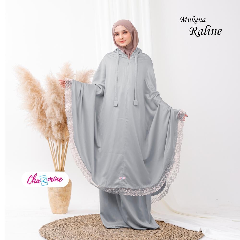 Chazmine Mukena Dewasa Traveling Pouch Jumbo Polos Raline Perlengkapan Sholat Ramadhan Satin Premium