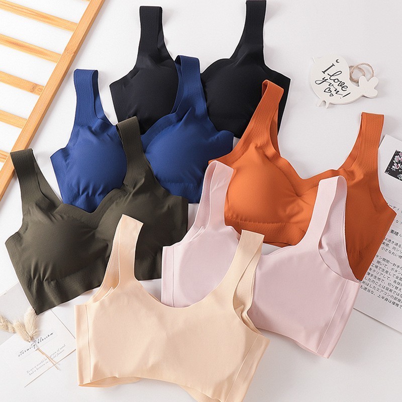 VHP - F003 Bra Wanita Seamless Tanpa Kawat Pakaian Dalam Wanita Nyaman Motif Polos Kualitas Tinggi B
