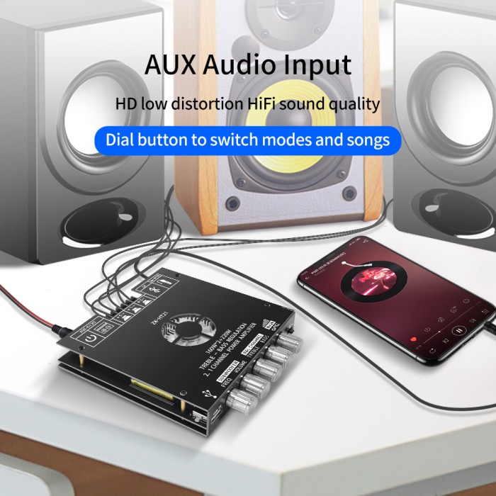 【ZK-HT21】 Bluetooth digital power amplifier modul 2.1 channel