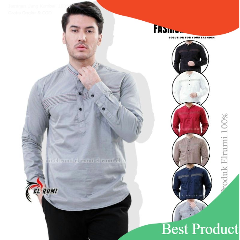 Kemeja Panjang Original Elrumi Exlusive - Kemko Pria Panjang - Kemeja Koko Panjang Kemeja Allisan Ke