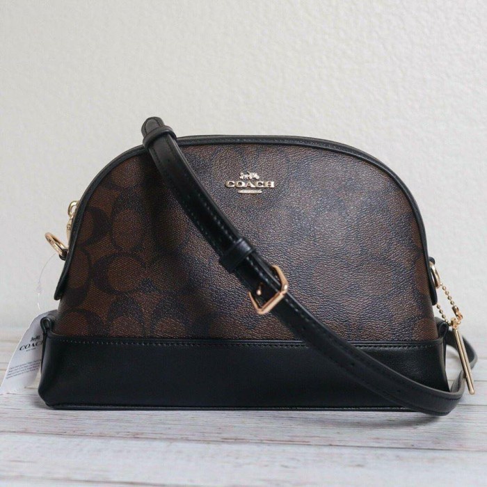 VS Tas Coach *76674* Signature Dome Crossbody Mahogany Vvs