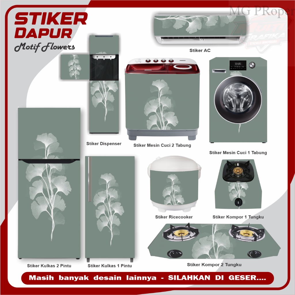 Stiker sticker walpaper kulkas kompor mesin cuci 1 2 pintu tabung mata Rice Cooker Dispenser Ac Moti
